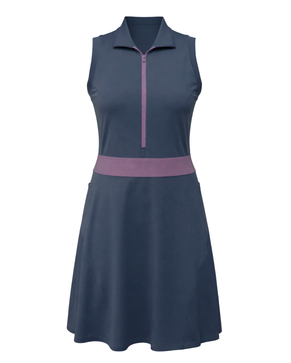 Laura Solid Golf Dress and Short Mauve/Navy / Medium