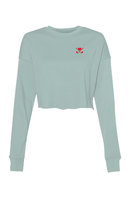 Women's Love All Golf Embroidered Crop Crew Fleece