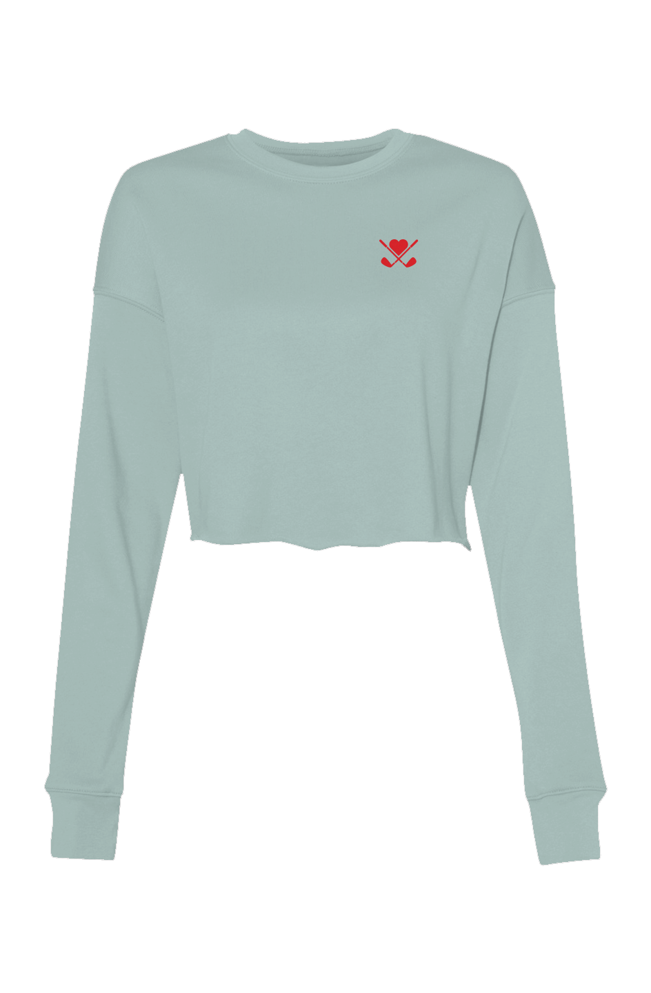 Women's Love All Golf Embroidered Crop Crew Fleece