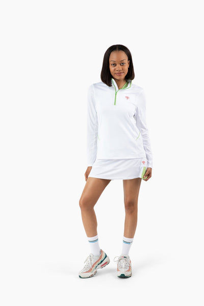 Love All Tennis Women's Tracy 1/4 Zip Mid weight Jacket Gingham