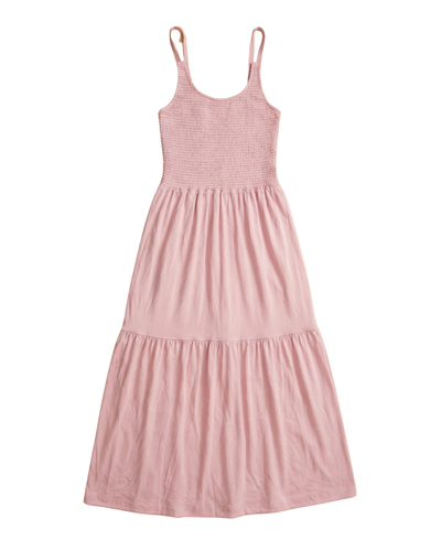 Pink dress with thin straps on a white background