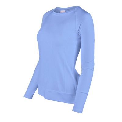 Light blue long-sleeve shirt on a white background