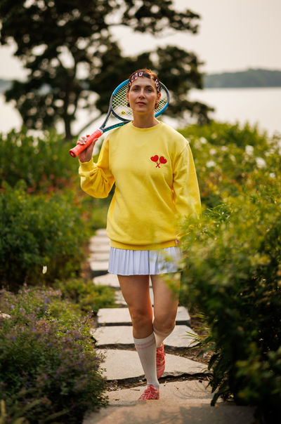 Love All Core Women's Yellow Fay Crew Neck Sweatshirt