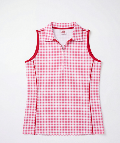 Lorena Gingham Golf Top