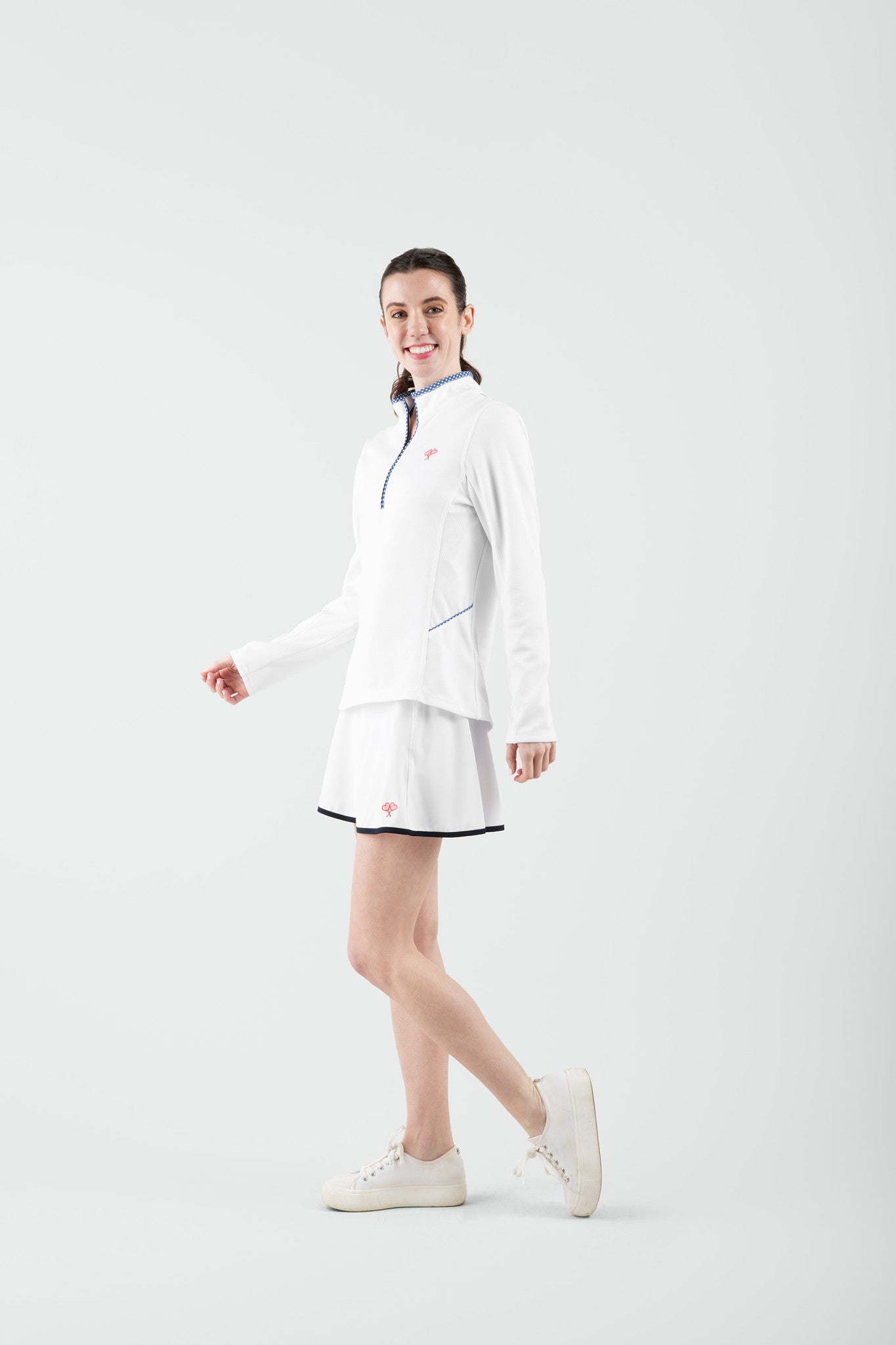 Love All Tennis Women's Tracy 1/4 Zip Mid weight Jacket Gingham